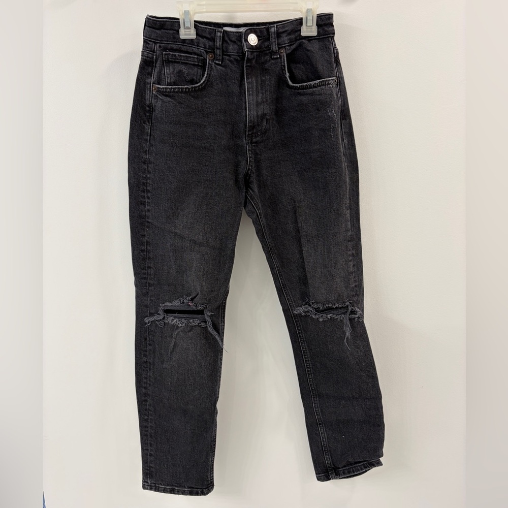 Zara Black Rip Jeans - Size 2